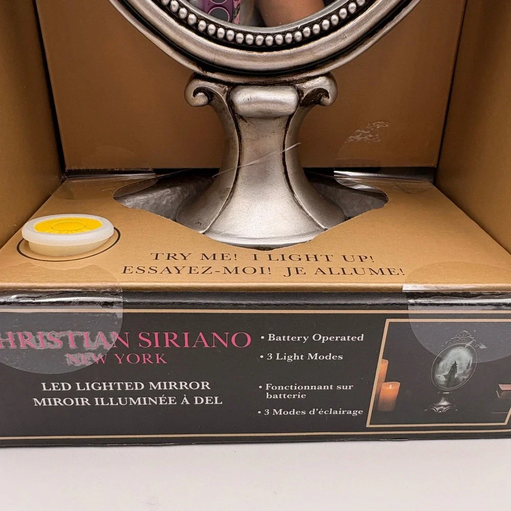 Christian Siriano LED Lighted Mirror Witch Silhouette Gothic Halloween Decor NEW
